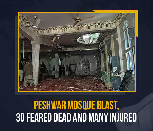 Peshawar Mosque Blast 30 Feared Dead And Many Injured, Peshawar Mosque Blast, 30 Feared Dead And Many Injured, 30 people were killed after a bomb blast at Peshwar Mosque, 50 others injured after a bomb blast at Peshwar Mosque, bomb blast at Peshwar Mosque, North-Western Pakistan, Peshwar Mosque, Peshawar Mosque Blast Latest News, Peshawar Mosque Blast Latest Updates, Peshawar Mosque Blast Live Updates, bomb blast, bomb blast In North-Western Pakistan, Mango News,