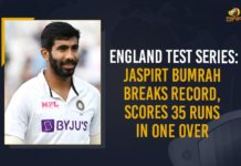 England Test Series Jaspirt Bumrah Breaks Record Scores 35 Runs In One Over, Jaspirt Bumrah Breaks Record Scores 35 Runs In One Over, In-stand captain of the Indian squad for the England Test series, Indian squad for the England Test series, In-stand captain, Jasprit Bumrah created a record for most runs in one over, Jasprit Bumrah scored unbeaten 35 runs in one over from England team's bowler Stuart Broad, England team's bowler Stuart Broad, historical record of most runs in one-over was last created by Brian Lara which Jasprit Bumrah has now broken. Jasprit Bumrah joined the club of previous record holders, In-stand captain Jaspirt Bumrah Breaks Record Scores 35 Runs In One Over, Bumrah Breaks Record Scores 35 Runs In One Over, In-stand captain of the Indian squad, England Test series, India VS England Test series News, India VS England Test series Latest News, India VS England Test series Latest Updates, India VS England Test series Live Updates, Mango News,