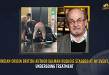 Indian Origin British Author Salman Rushdie Stabbed At NY Event Undergoing Treatment, Booker Prize Winner Author Salman Rushdie Stabbed in Neck at New York Event Taken Away To Hospital by Helicopter, Salman Rushdie Stabbed in Neck at New York Event Taken Away To Hospital by Helicopter, Author Salman Rushdie stabbed at New York Event, Salman Rushdie Stabbed in Neck at New York Event, Booker Prize Winner Author Salman Rushdie, Salman Rushdie Attacked, Booker Prize Winner, Author Salman Rushdie, New York Event, Salman Rushdie Latest News And Updates, Salman Rushdie Live Updates, Salman Rushdie, Mango News,