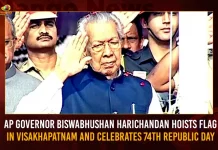 AP Governor Biswabhushan Harichandan Hoists Flag In Visakhapatnam And Celebrates 74th Republic Day,CM Jagan Attends,74rd Republic Day Celebrations in AP,Governor Biswabhusan Harichandan, Unfurls National Flag, CM Jagan Attends,Mango News,Republic Day,Decision on Republic Day Celebrations,Telangana Government's Decision,Republic Day Celebrations,Will Be Taken Into Consideration By The Central,Governor Tamilisai,Republic Day In India,Republic Day In Telangana,India Republic Day 2023,First Republic Day Of India,Republic Day Celebration In Hyderabad,Republic Day Events In Hyderabad,Republic Day Celebrations In India