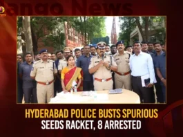 Hyderabad Police Busts Spurious Seeds Racket 8 Arrested,Hyderabad Police Busts Spurious Seeds,Spurious Seeds Racket,Seeds Racket 8 Arrested,Mango News,Inter-state spurious seeds racket,Telangana Spurious seeds rackets busted,Police bust fake seed racket,Cyberabad police bust interstate fake seeds,Spurious Seeds Racket Latest News,Spurious Seeds Racket Latest Updates,Telangana News,Telangana News Live,Telangan Police News and Updates,Hyderabad Latest Updates
